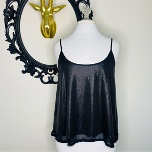 Black Swan Black Sequin Flowy Tank Top